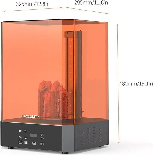 Alt view image 5 of 6 - Creality UW-02 Wash and Cure Station Upgraded 10.1 inch Washing Curing 2 in 1 Machine for Resin 3D Printer Rotary Turntable Bucket 9.5x6.3x7.9 inch LCD SLA Models Dual-Band UV Lamp Bead Strip 360°