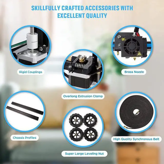 Alt view image 4 of 7 - Creality 3D CR-10 Large FDM 3D Printer All Metal Frame 12x12x15.5 Inch Build Volume and Heated Bed Includes Glass Bed with Blue Strips for Beginners PLA TPU ABS Filaments