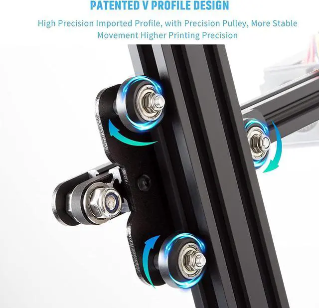 Alt view image 5 of 7 - Creality 3D CR-10 Large FDM 3D Printer All Metal Frame 12x12x15.5 Inch Build Volume and Heated Bed Includes Glass Bed with Blue Strips for Beginners PLA TPU ABS Filaments