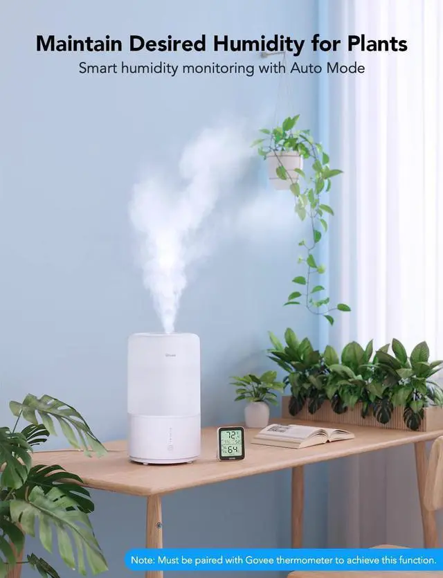 Alt view image 3 of 7 - Smart Humidifiers for Bedroom, Top Fill 3L Cool Mist Humidifier, 24 dB Super Quiet, Auto Mode, 30H Runtime, 360°Nozzle with Adjustable Mist Air Humidifier for Large Room, Baby Nursery and Plants