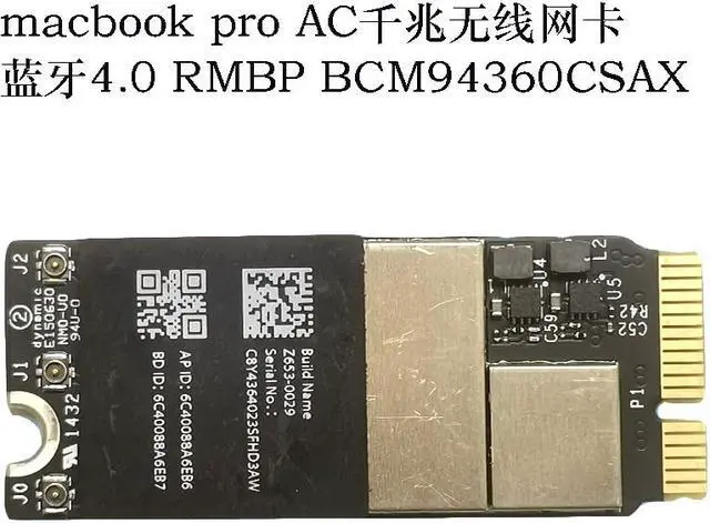 Main image of New 653-0029 for Macbook Pro A1502 A1398 A1425 A1502 MC975 WiFi 802.11ac Bluetooth 4.0 Card BCM94360CSAX BCM94360CS Fully Tested