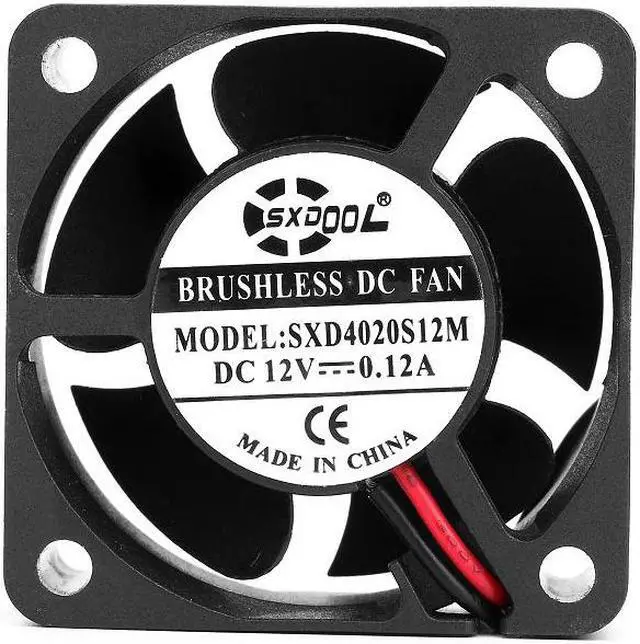 Alt view image 2 of 5 - 2pcs  SXD4020S12M 4020 40mm fan 12V 0.12A 2-Pin 5 Blade Cooler Brushless Mini Cooling Fan 4020