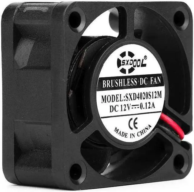 Main image of 2pcs  SXD4020S12M 4020 40mm fan 12V 0.12A 2-Pin 5 Blade Cooler Brushless Mini Cooling Fan 4020