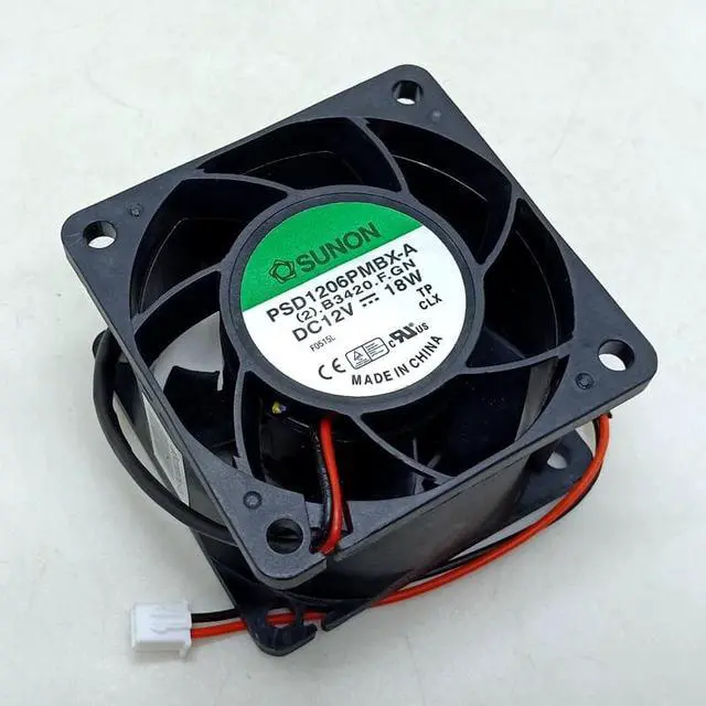 Alt view image 3 of 3 - For Sunon 6cm 12V Double Ball Fan 6038 For Ant S7 S9 Shenma M3 Power supply cooling Fan PSD1206PMBX-A
