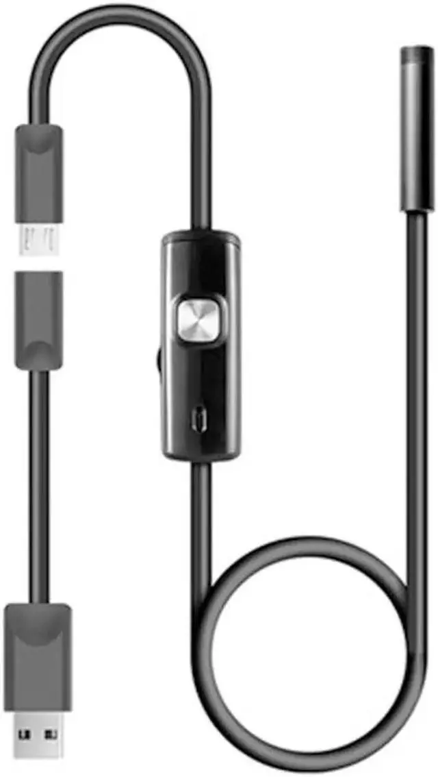 Alt view image 3 of 5 - 2 in 1 1M 1.5M 5.5mm 7mm Endoscope Camera Flexible IP67 Waterproof Inspection Borescope Camera for Android PC Notebook 6LEDs