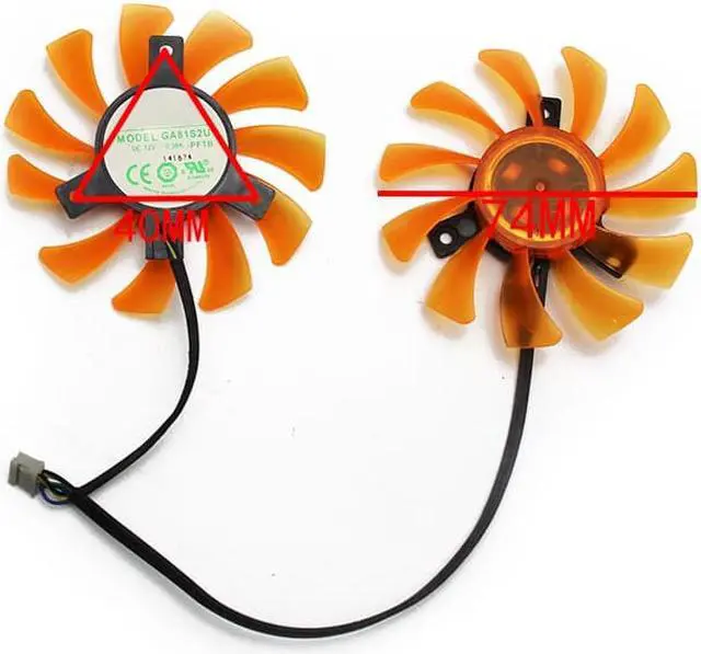 Alt view image 2 of 4 - 2pcs/lot GA81S2U 75mm 4Pin GTX660 Cooler Fan DC12 0.38A For Zotac GTX660-2GD5 Graphic Cards Cooling