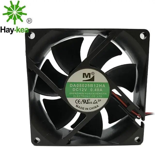 Alt view image 5 of 5 - 12V Cooler Fan for PC 2-Pin 80x80x25mm Computer CPU System Heatsink Brushless Cooling Fan 8025 DA08025B12HA
