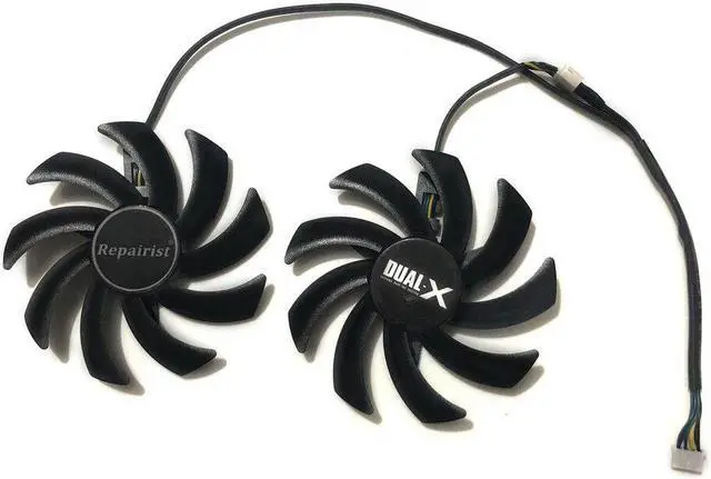 Alt view image 5 of 5 - 2pcs/lot DC 12V 0.35A Computer Graphics Card Cooler Fan Replace For HIS R9 270X IceQ X2 Turbo Boost Clock