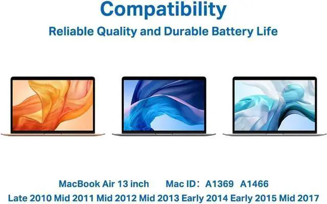 Alt view image 4 of 7 - XINGLT Replacement Laptop Battery for Apple MacBook Air 13 inch A1466(Mid 2012, Mid 2013, Early 2014, Early 2015,2017) A1369(Late 2010, Mid 2011 Version) 7200mAh,fits A1496 A1405 A1377 [Upgraded 3.0]