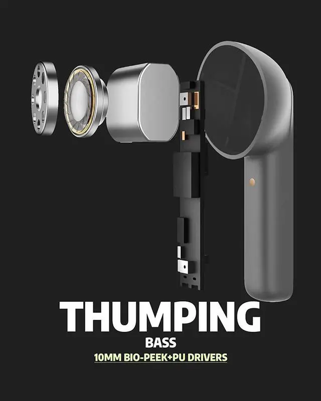 Alt view image 5 of 5 - Ausounds Frequency BT True Wireless Earbuds, 10mm Hi-Fi Driver, Bluetooth 5.0, and Water Resistant for Workouts for iPhone and Android - Gray