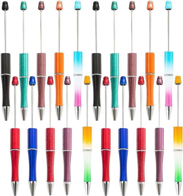 20 Pieces Plastic Beadable Pen Bead Ballpoint Pen Assorted Bead Pen Black  Ink