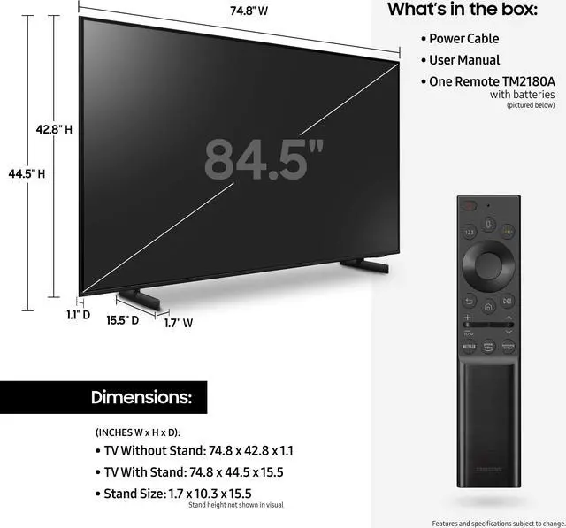 Alt view image 11 of 12 - Samsung UN85AU8000FXZA 4K LED (2021)