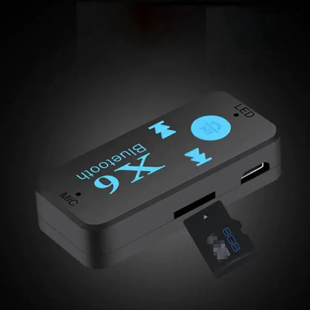 Alt view image 3 of 5 - Mini Wireless Bluetooth Receiver 3.5mm Jack Car AUX Audio  Adapter Hands- Car Kits TF Card Play Mp3 Music Receiver