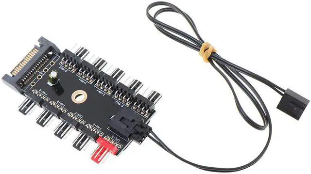 Alt view image 3 of 5 - 12V 10Way 4pin fan hub speed control regulator cpu fan interface for pc case