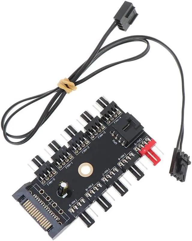 Alt view image 2 of 5 - 12V 10Way 4pin fan hub speed control regulator cpu fan interface for pc case