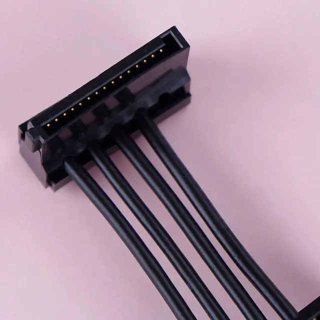 Alt view image 4 of 6 - 1 Pcs Practical Durable PC Server 4 pins IDE Molex 1 to 5 SATA Power Cable Adapter Splitter Cables 18AWG Black 40cm