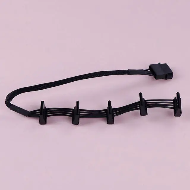 Alt view image 2 of 6 - 1 Pcs Practical Durable PC Server 4 pins IDE Molex 1 to 5 SATA Power Cable Adapter Splitter Cables 18AWG Black 40cm