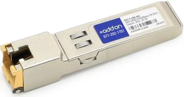 Alt view image 3 of 14 - Addon Cisco Glc-T-10G Compatible Taa Compliant 100/1000/10000Base-Tx Sfp+ Transceiver (Copper 30M Rj-45)