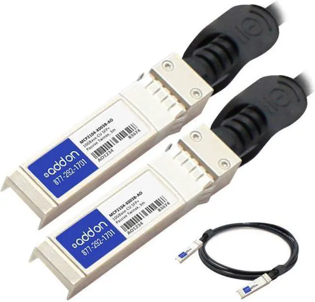 Alt view image 2 of 4 - AddOn Mellanox MCP2104-X003B Compatible TAA Compliant 10GBase-CU SFP+ to SFP+ Direct Attach Cable -