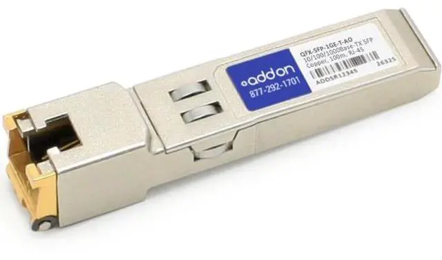 Alt view image 8 of 14 - AddOn Juniper Networks QFX-SFP-1GE-T Compatible 1000Base-TX SFP Transceiver (Copper, 100m, RJ-45)