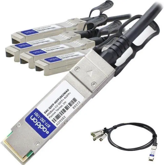 Alt view image 2 of 3 - AddOn DAC-QSFP-4SFP-10G-2M-AO 6.60 ft. QSFP+/SFP+ Network Cable