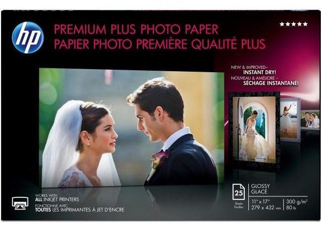 Alt view image 5 of 14 - HP Premium Plus Photo Paper, Glossy, 80 lb, 11 x 17 in. (279 x 432 mm), 25 sheets CV065A
