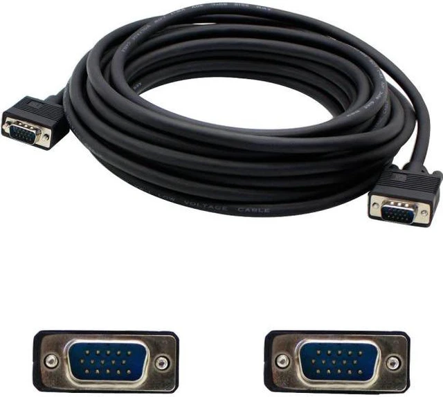 Alt view image 9 of 12 - AddOn VGAMM50-5PK Black 50ft 15-pin HD-15 VGA High Resolution Monitor Cable M-M x 5