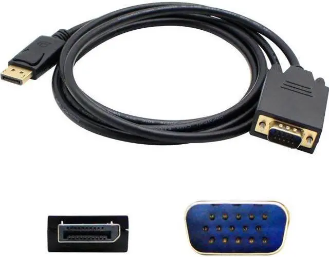 Alt view image 3 of 8 - AddOn DISPORT2VGAMM3B AddOn 91.00cm (3.00ft) DisplayPort Male to VGA Male Black Adapter Cable - 100% compatible with select devices.