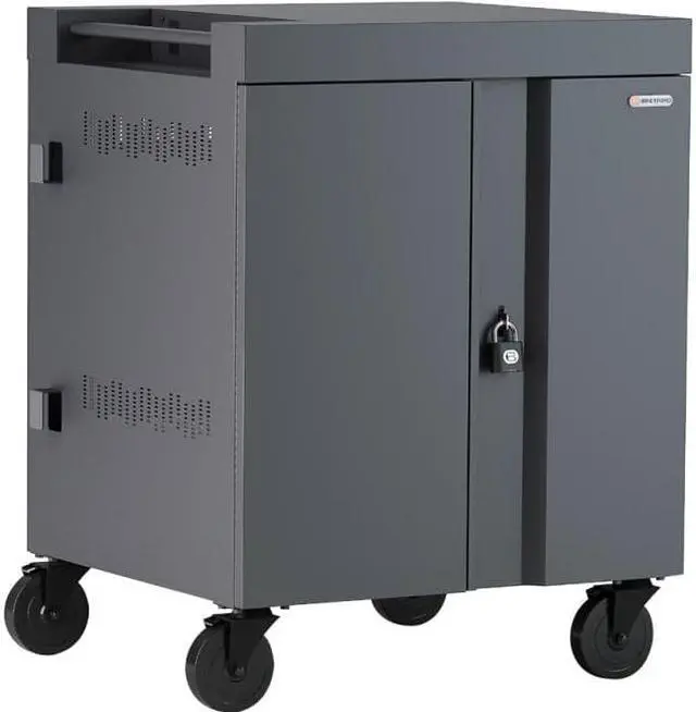 Alt view image 8 of 13 - Bretford TVC36PAC-CK AC Cart 36 Cube Charge, Charcoal