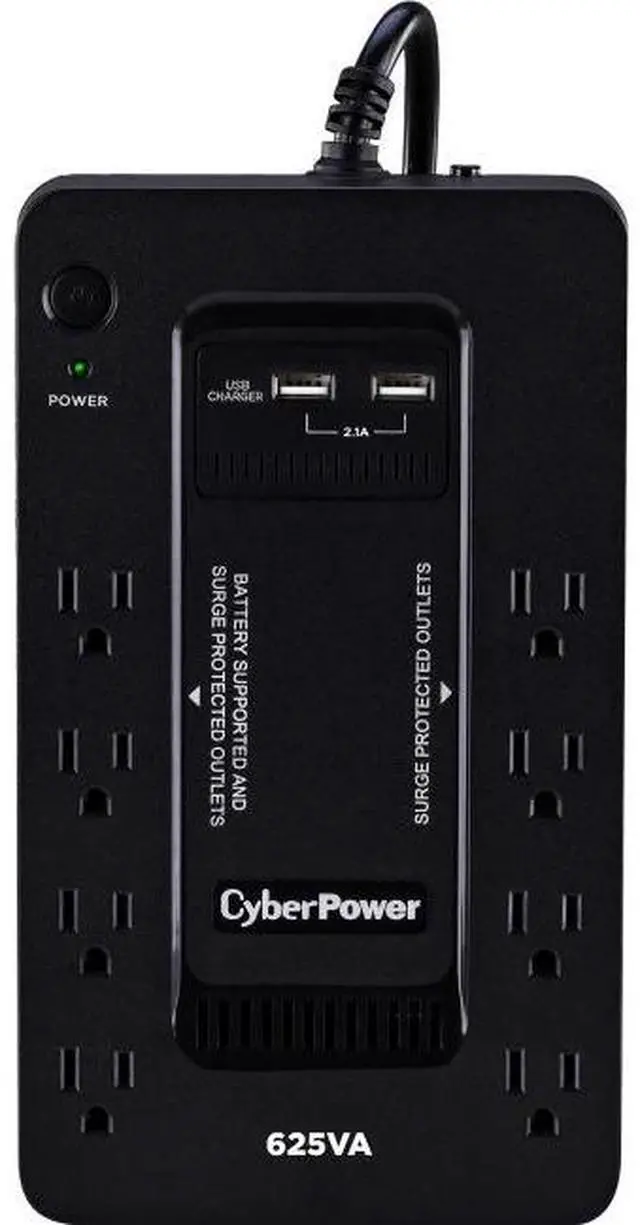 Alt view image 10 of 20 - CyberPower ST625U Standby UPS Systems - 625VA/360W, 120 VAC, NEMA 5-15P, Compact, 8 Outlets, PowerPanel