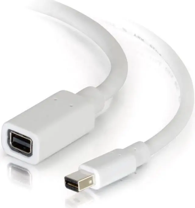 Alt view image 6 of 10 - C2G 54414 Mini DisplayPort Extension Cable M/F - Digital Audio Video, White (6 Feet, 1.82 Meters)
