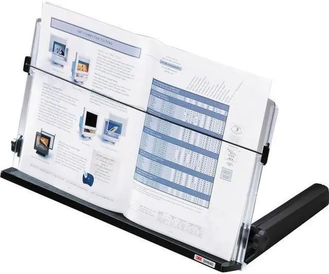 Alt view image 9 of 20 - 3M In-Line Freestanding Copyholder Plastic 300 Sheet Capacity Black/Clear DH640