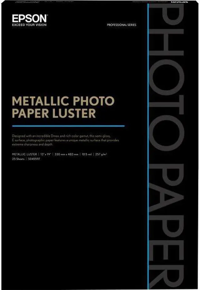 Alt view image 7 of 8 - Epson Metallic Photo Paper Luster White 13x19 25 Sheets/Pack S045597