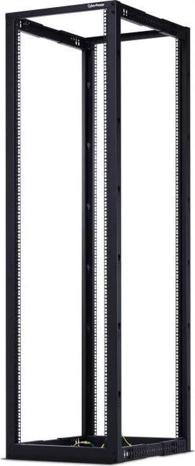 Alt view image 4 of 11 - CyberPower - CR45U40001 - CyberPower 4-post Open Frame 19 Rack - 19 45U Wide x 40 Deep Floor Standing - Black - 1760 lb