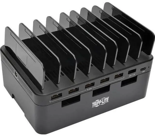 Alt view image 3 of 13 - Tripp Lite U280-007-CQC-ST 7-Port Usb Charging Station Hub With Quick Charge 3.0, Usb-C Port, Device Storage, 5V 4A (60W) Usb Charge Output - Power Adapter - 60 Watt - 4 A - 7 Output Connectors (6 X