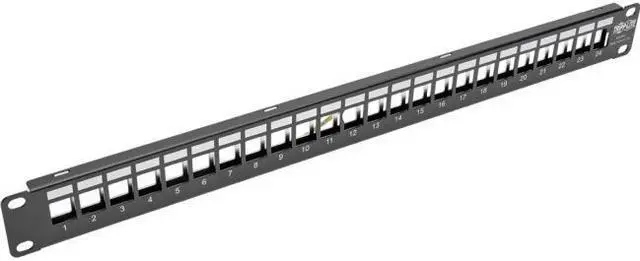 Alt view image 5 of 13 - Tripp Lite 1U Patch Panel Rackmount 24-Port Shielded Blank Keystone, Multimedia, RJ45 Ethernet, USB, HDMI Cat5e Cat6 (N062-024-KJ-SH)
