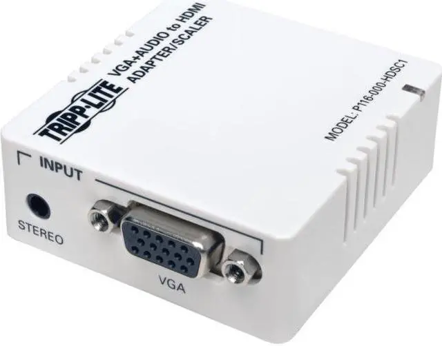 Alt view image 8 of 20 - Tripp Lite VGA to HDMI Adapter Converter / Scaler w Audio / Video White (P116-000-HDSC1)