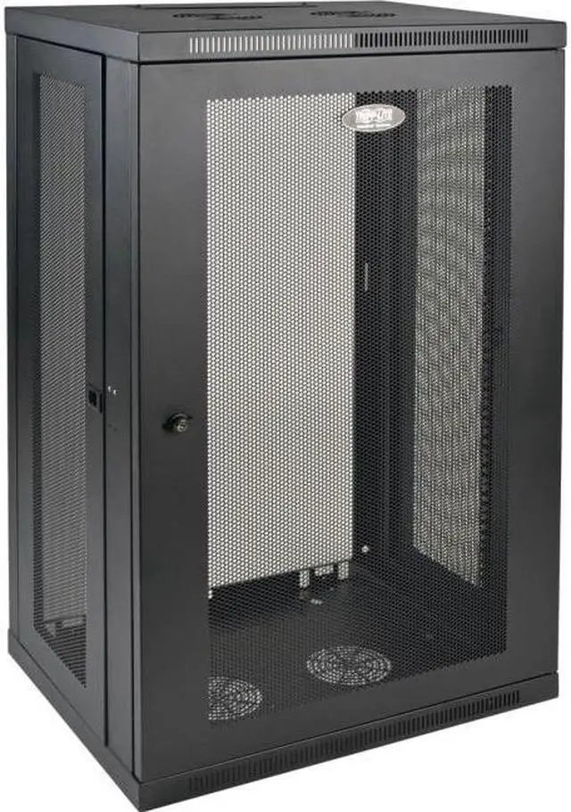 Alt view image 6 of 20 - Tripp Lite 21U Low-Profile Switch-Depth Wall-Mount Rack Enclosure Server Cabinet (SRW21U)