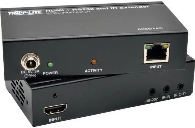 Alt view image 13 of 20 - Tripp Lite BHDBT-K-SI HDBaseT Lite HDMI Over Cat5e/6/6a Extender Kit with Serial and IR Control, 4Kx2K UHD / 1080p, Up to 230-ft. (70M)
