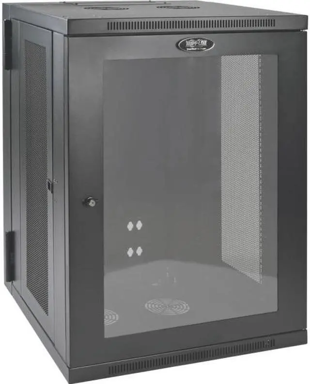 Alt view image 2 of 10 - Tripp Lite SRW18USG SmartRack 18U Low-Profile Switch-Depth WallMount Rack Enclosure Cabinet