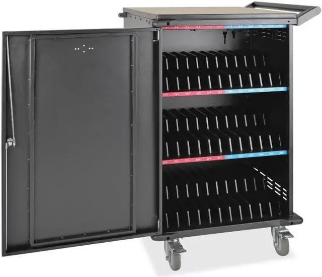 Alt view image 6 of 20 - Tripp-Lite Accessory CSC36AC 36 Device Charging Station Cart for Chromebooks Laptops Black