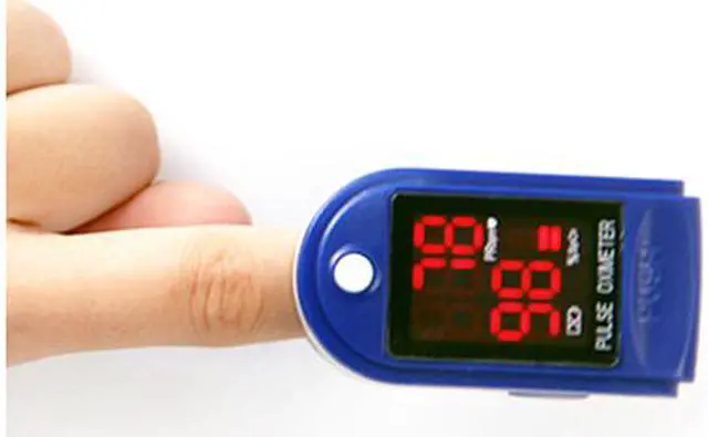 Alt view image 4 of 7 - Portable Finger Pulse Oximeter LED Blood Oxygen Oximetro Heart Rate Monitor Oximetro -Blue