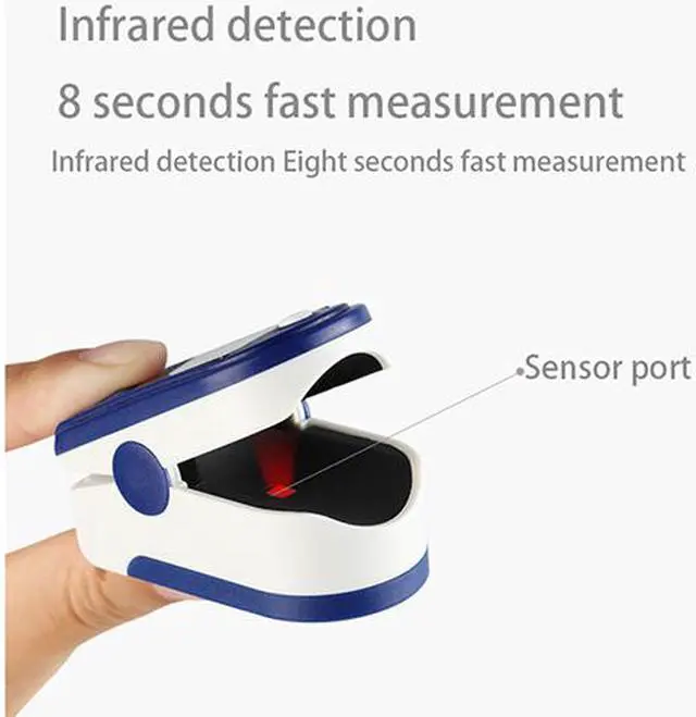 Alt view image 3 of 7 - Portable Finger Pulse Oximeter LED Blood Oxygen Oximetro Heart Rate Monitor Oximetro -Blue