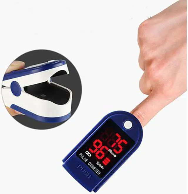 Alt view image 5 of 7 - Portable Finger Pulse Oximeter LED Blood Oxygen Oximetro Heart Rate Monitor Oximetro -Blue