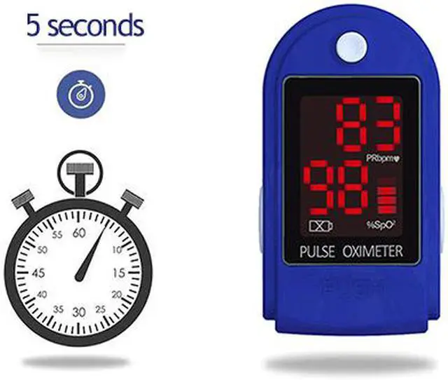Alt view image 7 of 7 - Portable Finger Pulse Oximeter LED Blood Oxygen Oximetro Heart Rate Monitor Oximetro -Blue