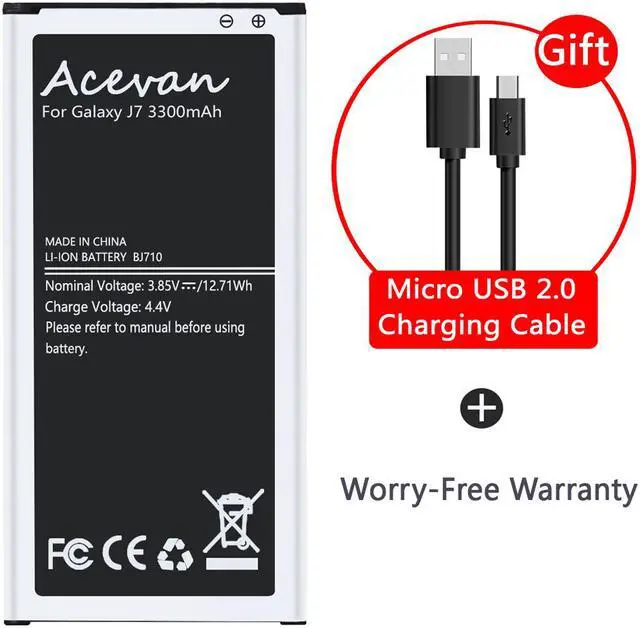 Alt view image 4 of 7 - Galaxy J7 Battery 3300mAh Acevan Replacement Battery for Samsung Galaxy J7 Prime 2017 J727 J7 Perx J727P J727A J727V J727T J727R J727U, Galaxy J7 2016 J710 J710F J710T J710P EB-BJ710CBC EB-BJ710CBE