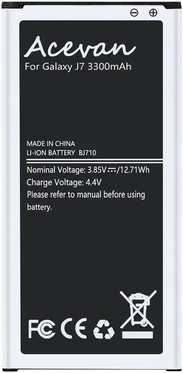 Alt view image 7 of 7 - Galaxy J7 Battery 3300mAh Acevan Replacement Battery for Samsung Galaxy J7 Prime 2017 J727 J7 Perx J727P J727A J727V J727T J727R J727U, Galaxy J7 2016 J710 J710F J710T J710P EB-BJ710CBC EB-BJ710CBE