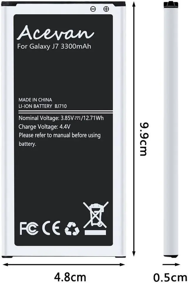 Alt view image 5 of 7 - Galaxy J7 Battery 3300mAh Acevan Replacement Battery for Samsung Galaxy J7 Prime 2017 J727 J7 Perx J727P J727A J727V J727T J727R J727U, Galaxy J7 2016 J710 J710F J710T J710P EB-BJ710CBC EB-BJ710CBE