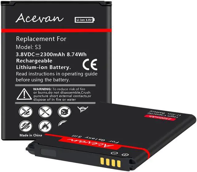 Alt view image 7 of 7 - Galaxy S3 Battery, Acevan 2300mAh Replacement Battery for Samsung Galaxy S3, Galaxy S3 Neo, Verizon I535, T-Mobile T999, Sprint L710, AT&T I747, R530, I9300, Galaxy S3 LTE I9305 [2 Years Warranty]