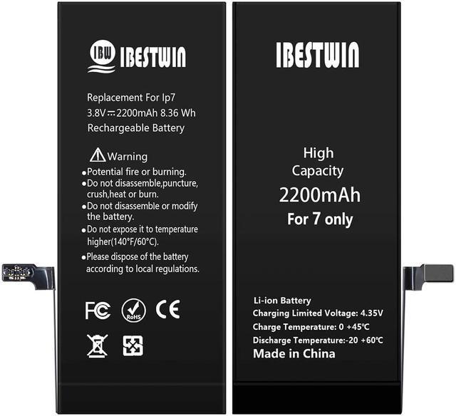 Extended Capacity Battery Replacement For iPhone 7 A1660 A1778 A1779  2200mAh